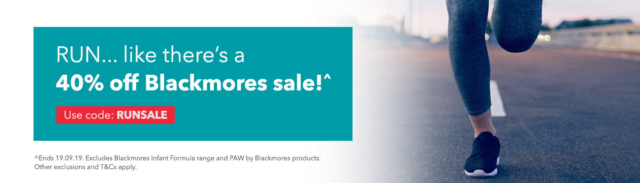 Get 40% off Blackmores products use code RUNSALE